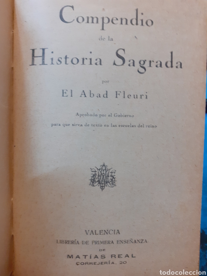 Libros: COMPENDIO DE HISTORIA SAGRADA - FLEURI, Abad. - Foto 3