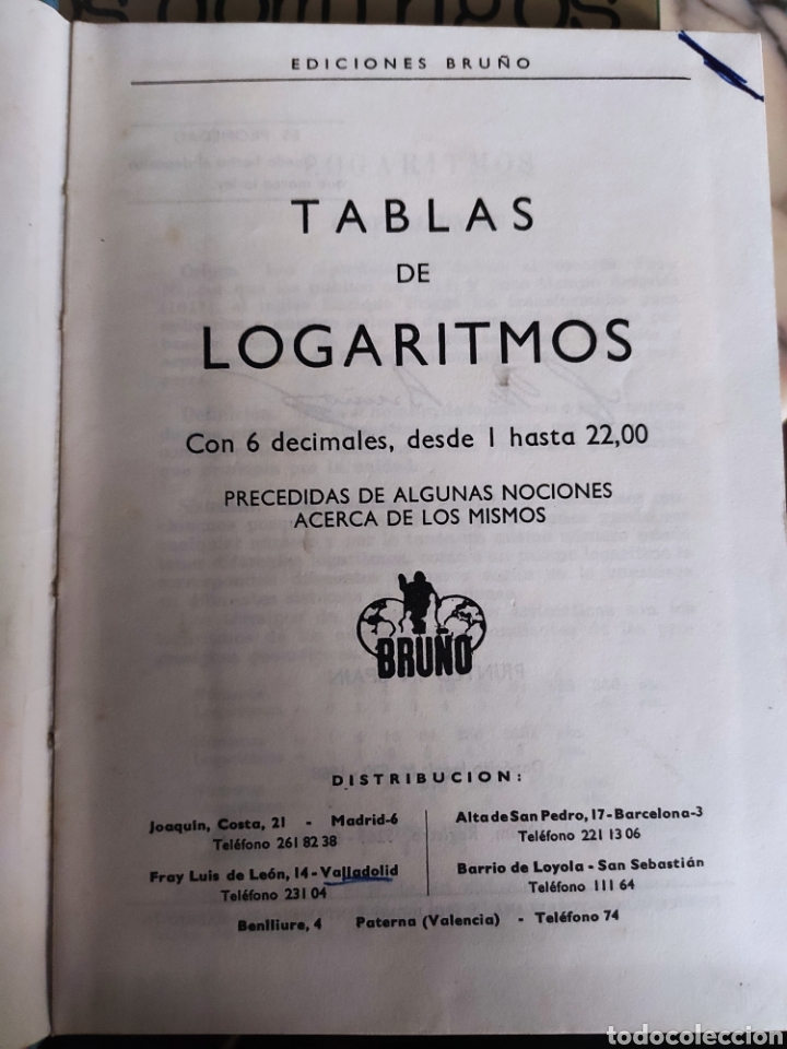 Libros: Tablas de Logaritmos y Trigonom&eacute;tricas. Bru&ntilde;o 1968. ASM - Foto 2