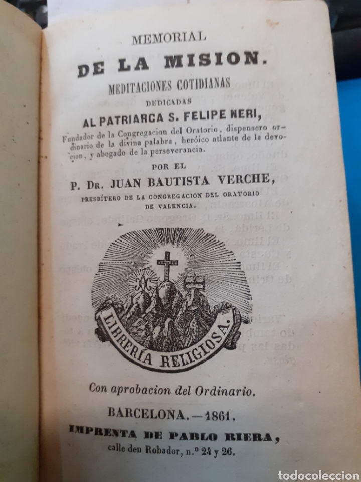 Libros: MEMORIAL DE LA MISION - VERCHE, Juan Bta. - Foto 1