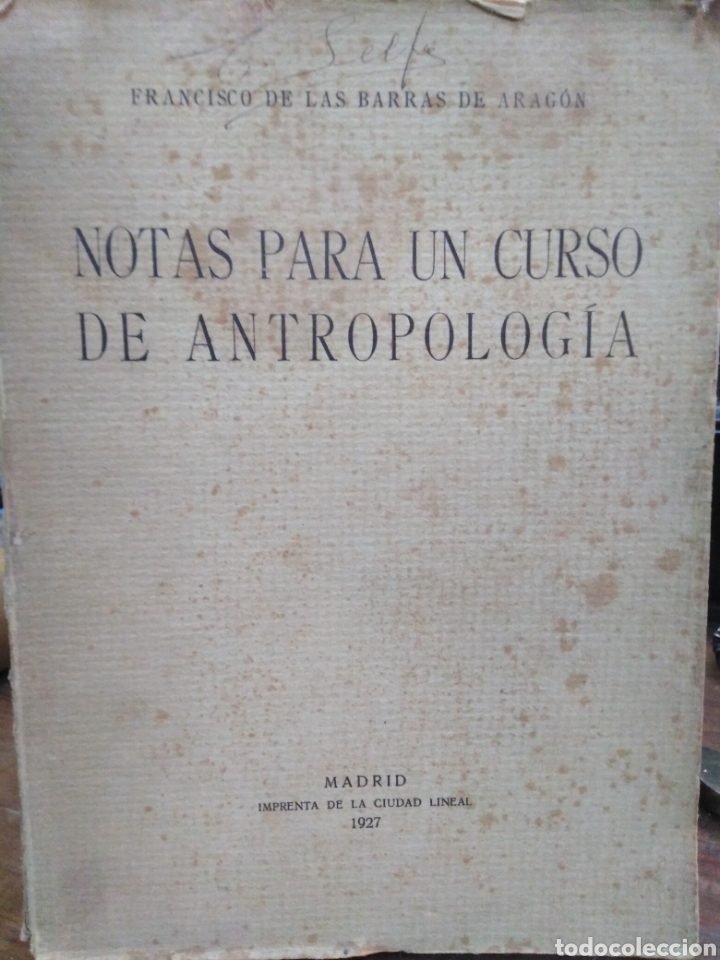 Libros: NOTAS PARA UN CURSO DE ANTROPOLOGIA - BARRAS de ARAGON, Fco.. - Foto 1