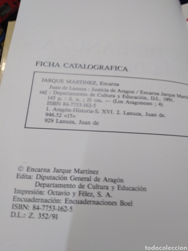 Libros: JUAN DE LANUZA. Justicia de Arag&oacute;n - JARQUE MARTINEZ, E. - Foto 4