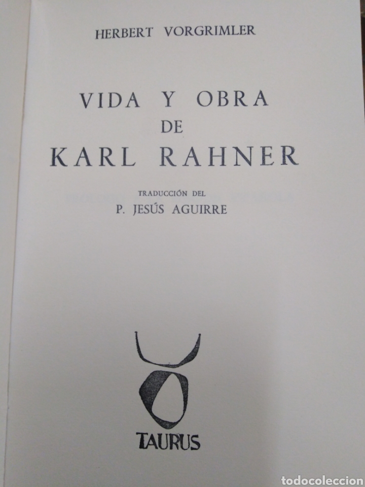 Libros: VIDA Y OBRA DE KARL RAHNER - VORGRIMLER, H. - Foto 3