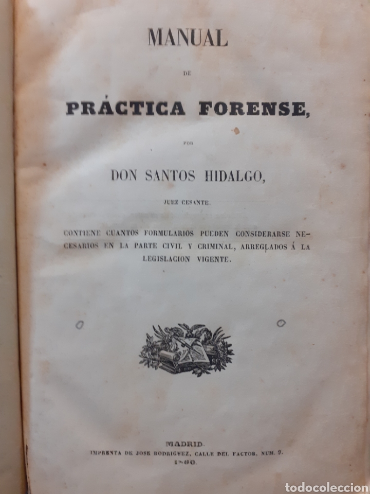 Libros: MANUAL DE PRACTICA FORENSE - HIDALGO, Santos. - Foto 1