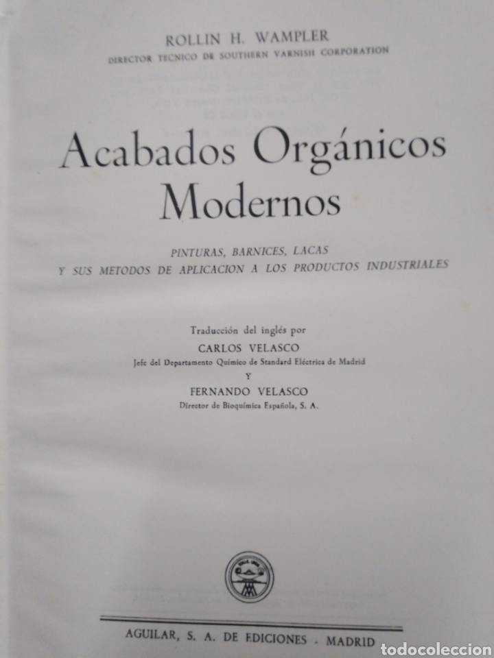 Libros: ACABADOS ORGANICOS MODERNOS - WAMPLER, R. H. - Foto 3