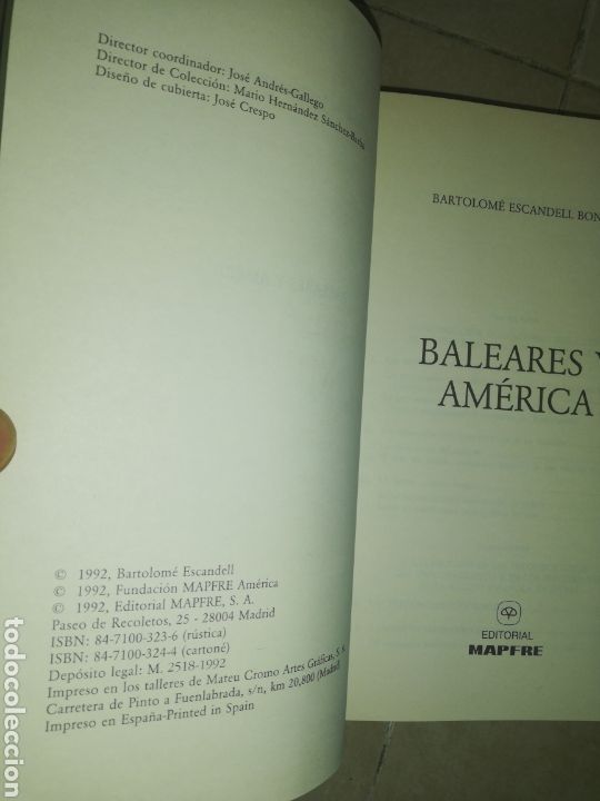 Libros: Baleares y Am&eacute;rica, Bartolom&eacute; Escandell, colecci&oacute;n mapfre 1942 - Foto 4