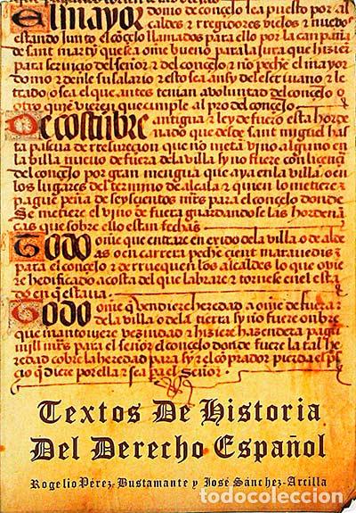 Libros: Textos de Historia del Derecho Espa&ntilde;ol - Rogelio P&eacute;rez Bustamante - Foto 1