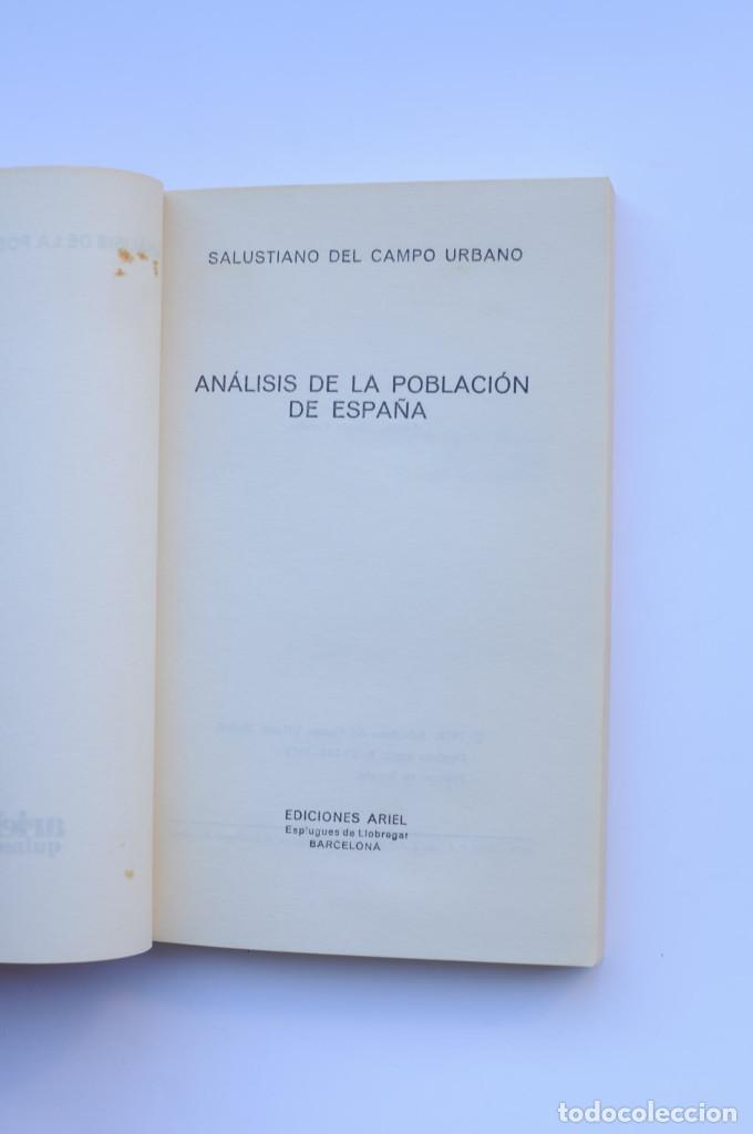 Libros: An&aacute;lisis de la poblaci&oacute;n de Espa&ntilde;a - CAMPO, Salustiano del - Foto 2
