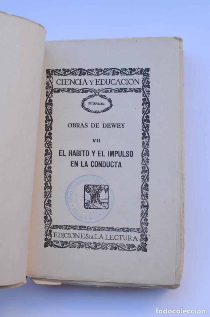 Libros: El h&aacute;bito y el impulso en la conducta - DEWEY - Foto 2