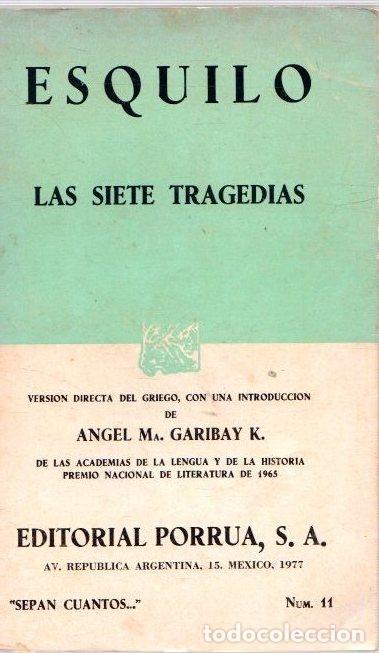Libros: Esquilo. Las siete tragedias - NO CONSTA AUTOR - Foto 1