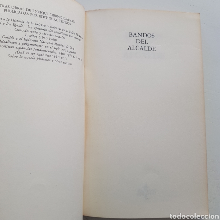 Libros: BANDOS DEL ALCALDE - ENRIQUE TIERNO GALVAN - Foto 3