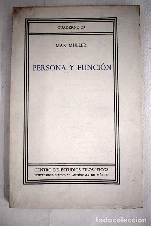 Libros: Persona y funci&oacute;n.- Muller, Max; Navarro B. , Bernab&eacute; - Foto 1