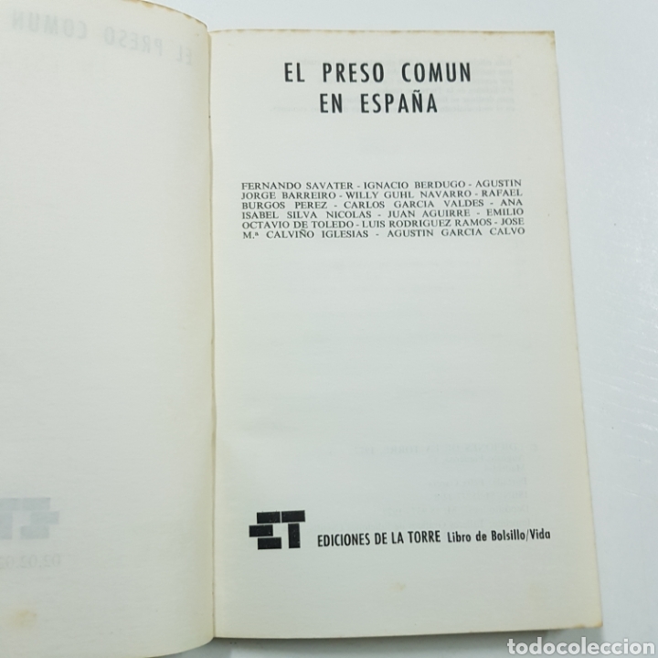 Libros: EL PRESO COMUN EN ESPA&Ntilde;A 1977 EDICIONES DE LA TORRE - Foto 2