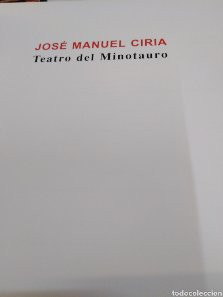 Libros: TEATRO DEL MINOTAURO - JOSE MANUAL CIRIA. - Foto 4