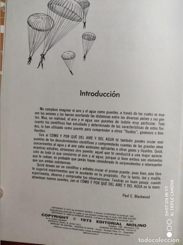 Libros: C&Oacute;MO Y POR QU&Eacute; DEL AIRE Y AGUA. MOLINO. 1973 - Foto 2