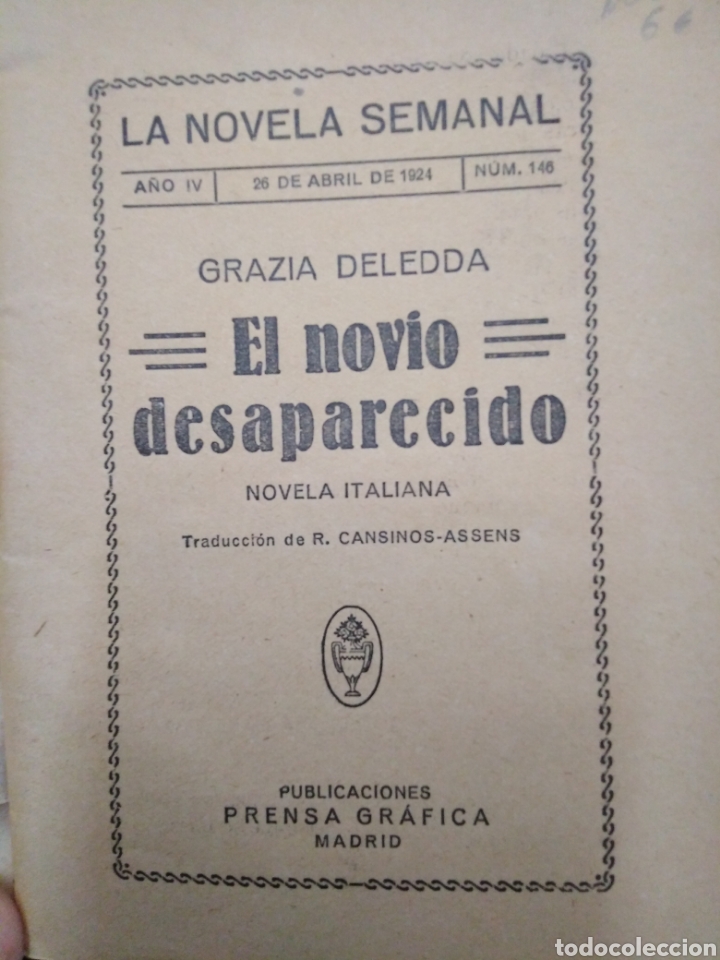 Libros: EL NOVIO DESAPARECIDO - DELEDDA, Grazia - Foto 3