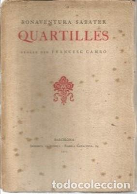 Libros: Quartilles - SABATER, BONAVENTURA - Foto 1