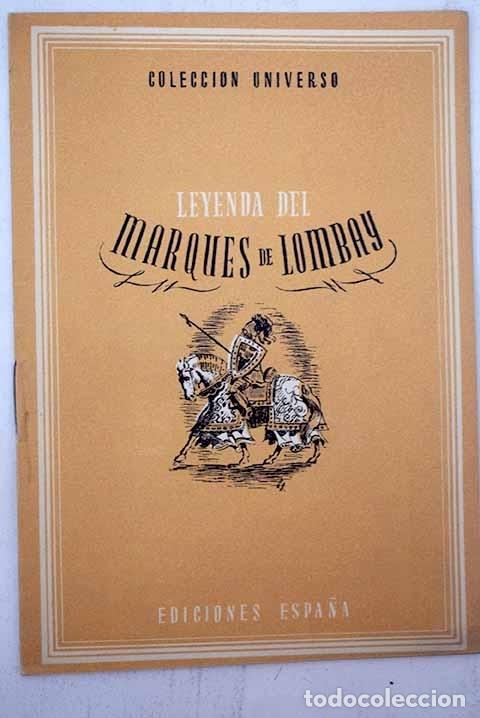 Libri di seconda mano: Leyenda del Marqu&eacute;s de Lombay