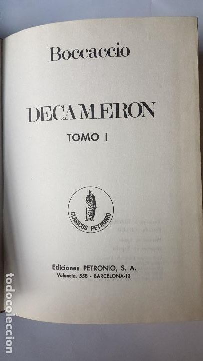 Libros: DECAMERON - BOCCACCIO - EDICIONES PETRONIO -1973 - Foto 2