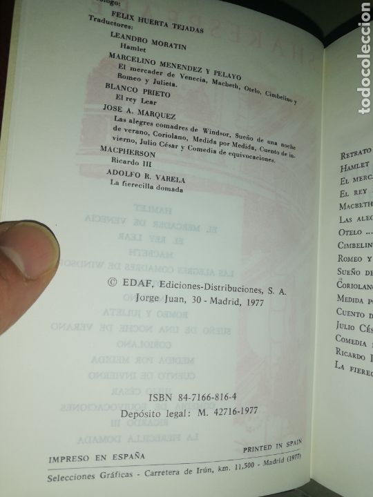 Libros: Shakespeare obras inmortales, editorial edaf (a&ntilde;o 1977) - Foto 6