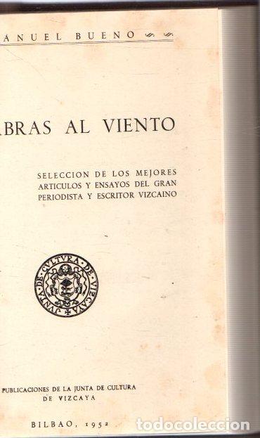 Libros: Palabras al viento - Bueno, Manuel - Foto 1