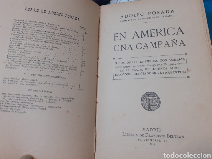 Libros: EN AMERICA UNA CAMPA&Ntilde;A - POSADA, Adolfo. - Foto 4