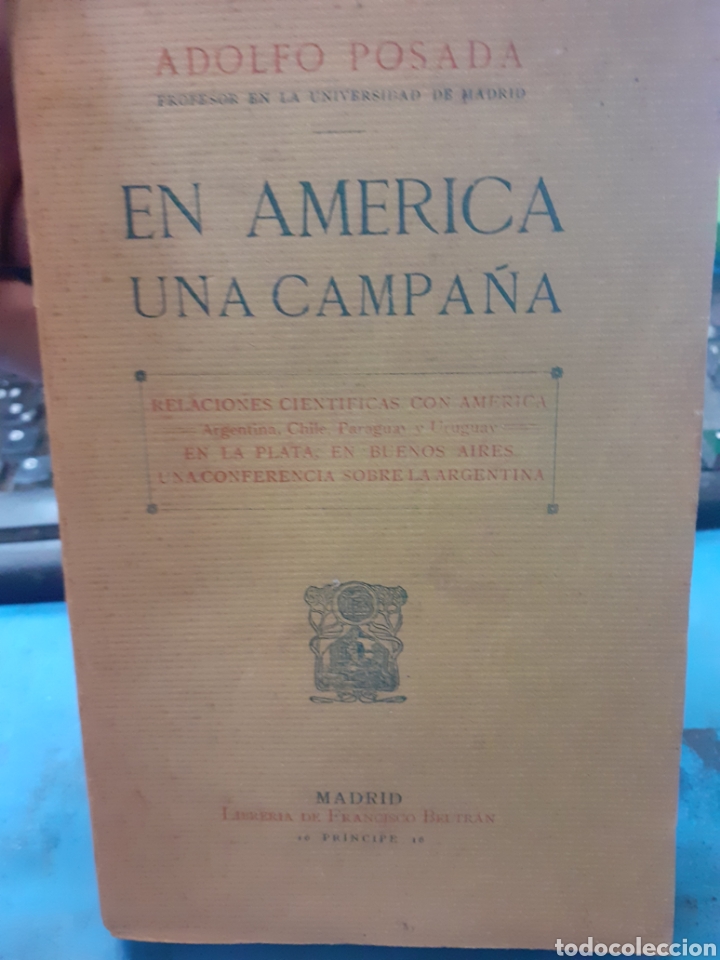 Libros: EN AMERICA UNA CAMPA&Ntilde;A - POSADA, Adolfo. - Foto 1