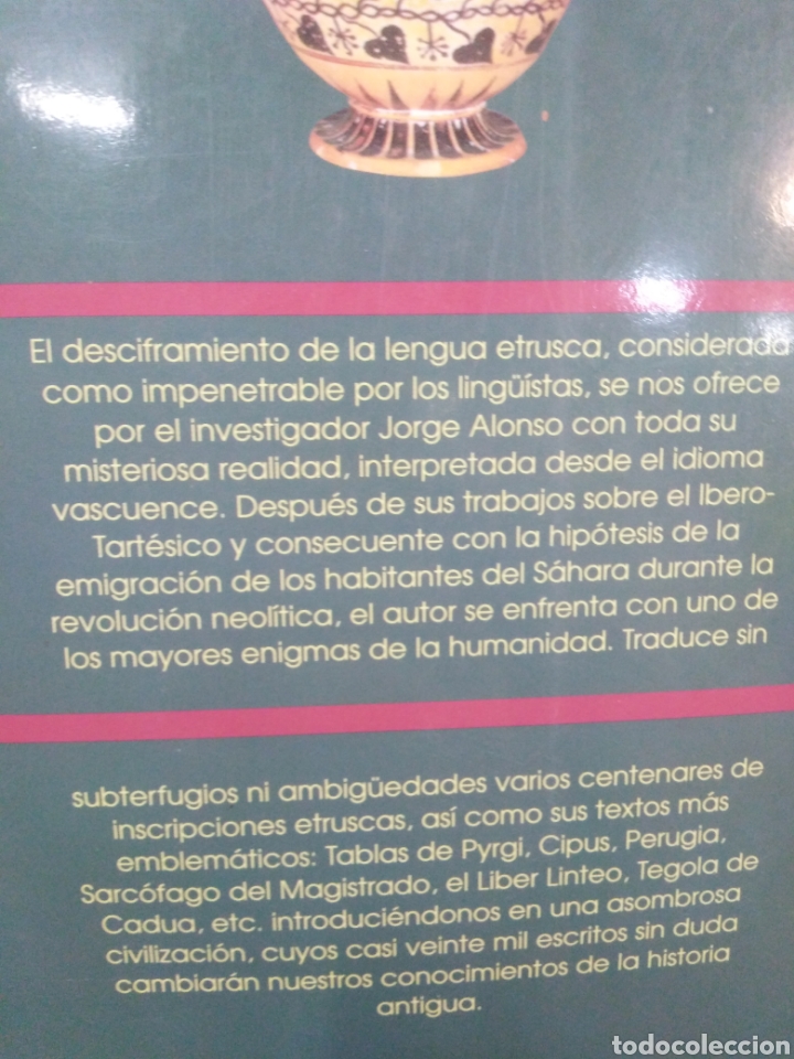 Libros: DESCIFRAMIENTO DE LA LENGUA ETRUSCA - ALONSO , Jorge. - Foto 3
