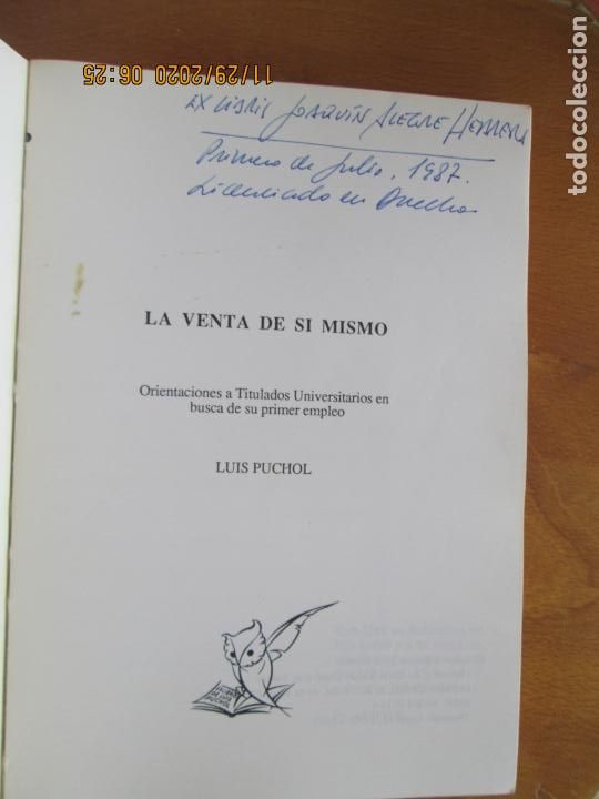 Libros: LA VENTA DE SI MISMO - LUIS PUCHOL -1987 1&ordf; EDC - Foto 2