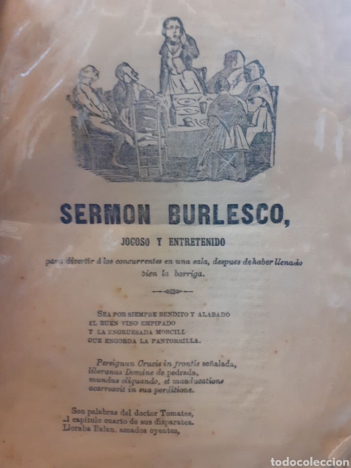 Libri di seconda mano: SERMON BURLESCO, Jocoso y entretenido para divertir a los concurrentes en una sala,despues de haber