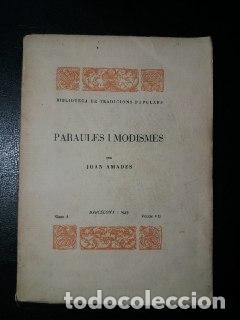 Libros: Paraules i modismes. - AMADES, Joan: - Foto 1