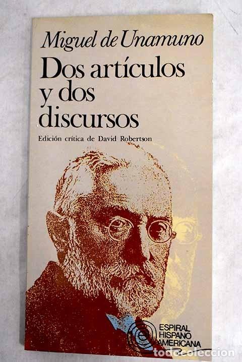 Libros: Dos art&iacute;culos y dos discursos.- Unamuno, Miguel de - Foto 1