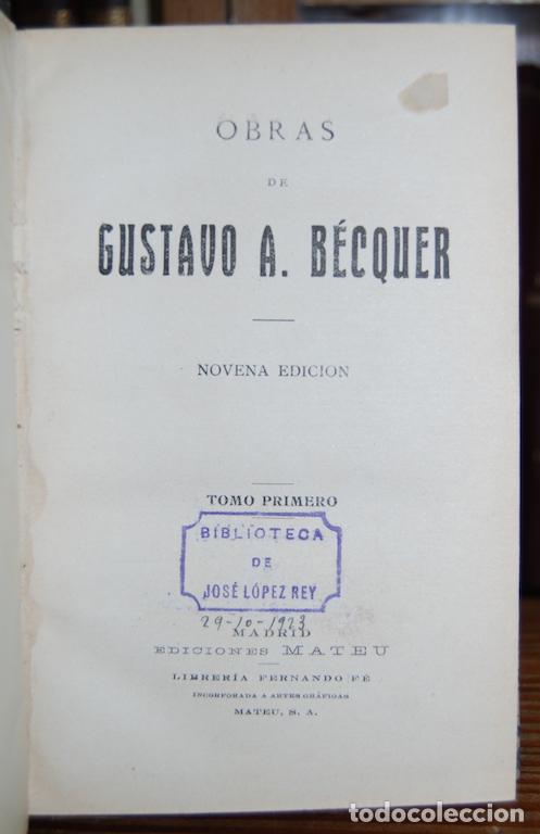 Libros: OBRAS. Tomo primero - BECQUER, Gustavo A. - Foto 1