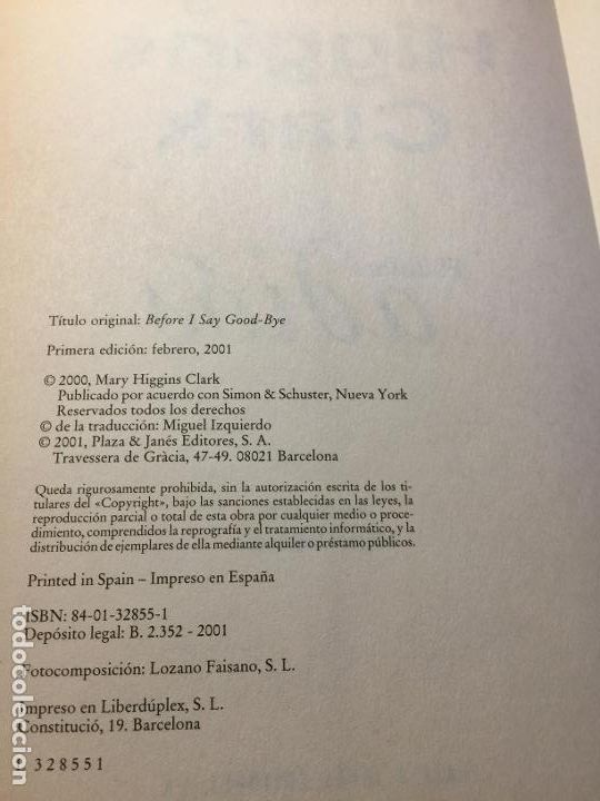 Libros: El &uacute;ltimo adi&oacute;s - Mary Higgins Clark - Foto 4