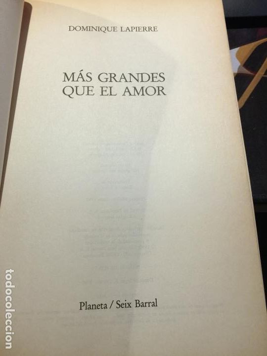 Libros: M&aacute;s grandes que el amor - Dominique Lapierre - Foto 4