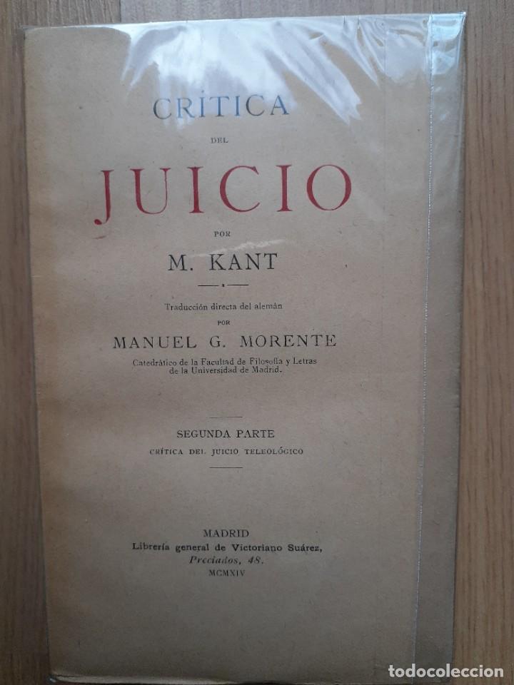 Libros: KANT, EMMANUEL. - Cr&iacute;tica del juicio. 2 Vol. - Foto 2