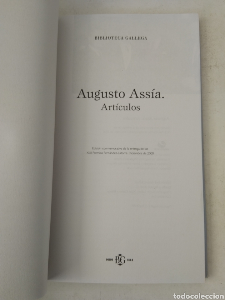 Libros: ARTICULOS/AUGUSTO ASS&Iacute;A - Foto 2