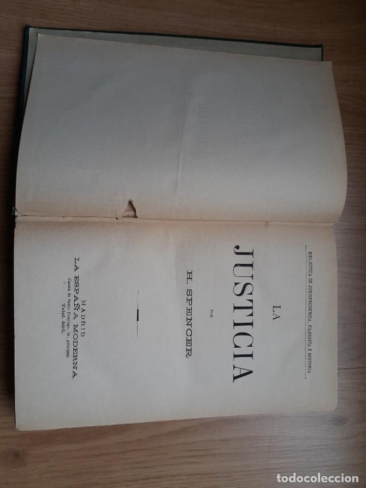 Libros: SPENCER, HERBERT. - La justicia. - Foto 3