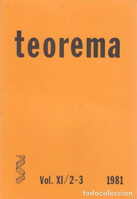 Libros: TEOREMA. VOL XI. 2-3. 1981 - UNIVERSIDAD DE VALENCIA - Foto 1