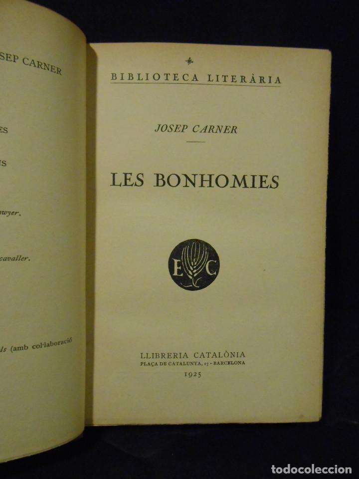 Libros: CARNER, Josep- - Les bonhomies. - Foto 1