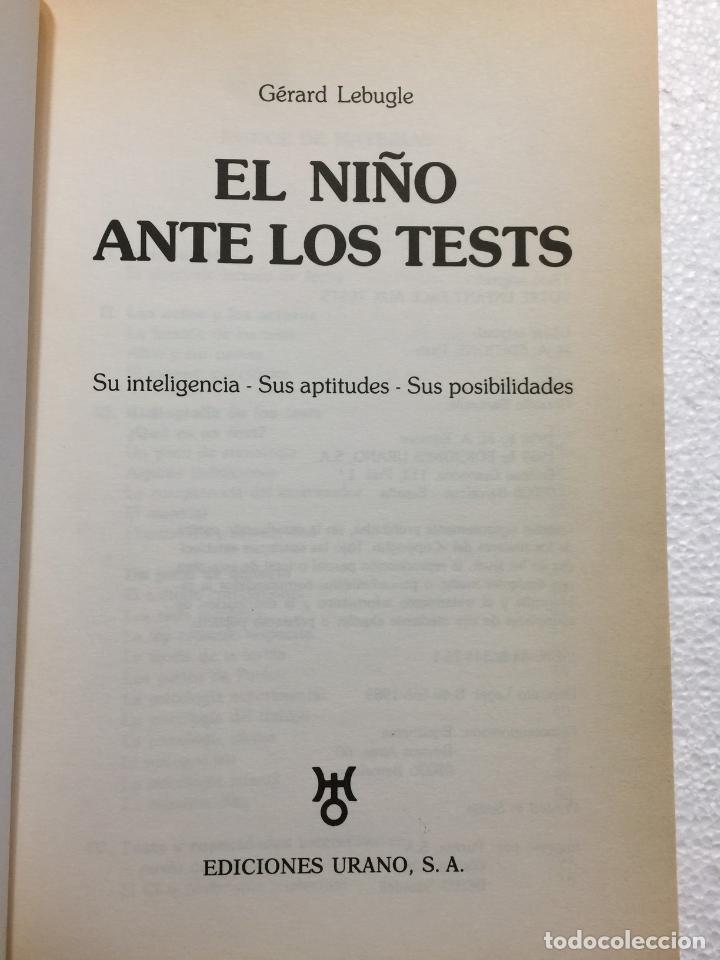 Libros: El ni&ntilde;o ante los tests - G&eacute;rard Lebugle - Foto 4
