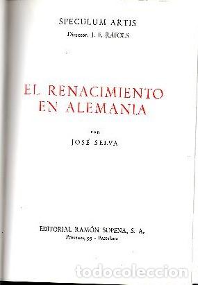 Libros: EL RENACIMIENTO EN ALEMANIA. - SELVA, Jos&eacute;. - Foto 1