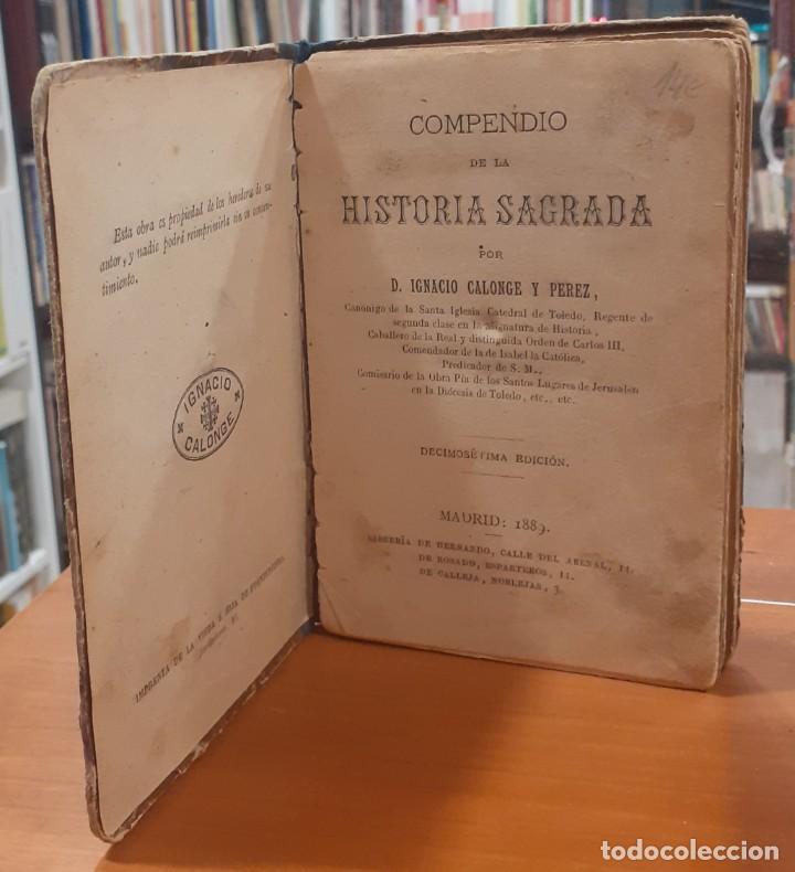 Libros: Compendio de historia Sagrada - CALONGE Y P&Eacute;REZ, IGNACIO - Foto 2