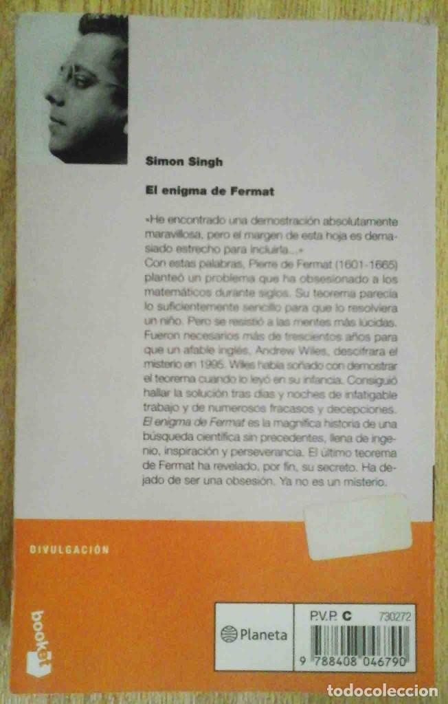 Libros: El enigma de Fermat (Sim&oacute;n Singh) Planeta 2004 - Foto 2