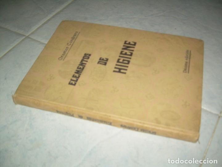 Libros: ELEMENTOS DE HIGIENE, ORESTES CENDRERO, DECIMA EDICI&Oacute;N. SANTANDER 1935 - Foto 5