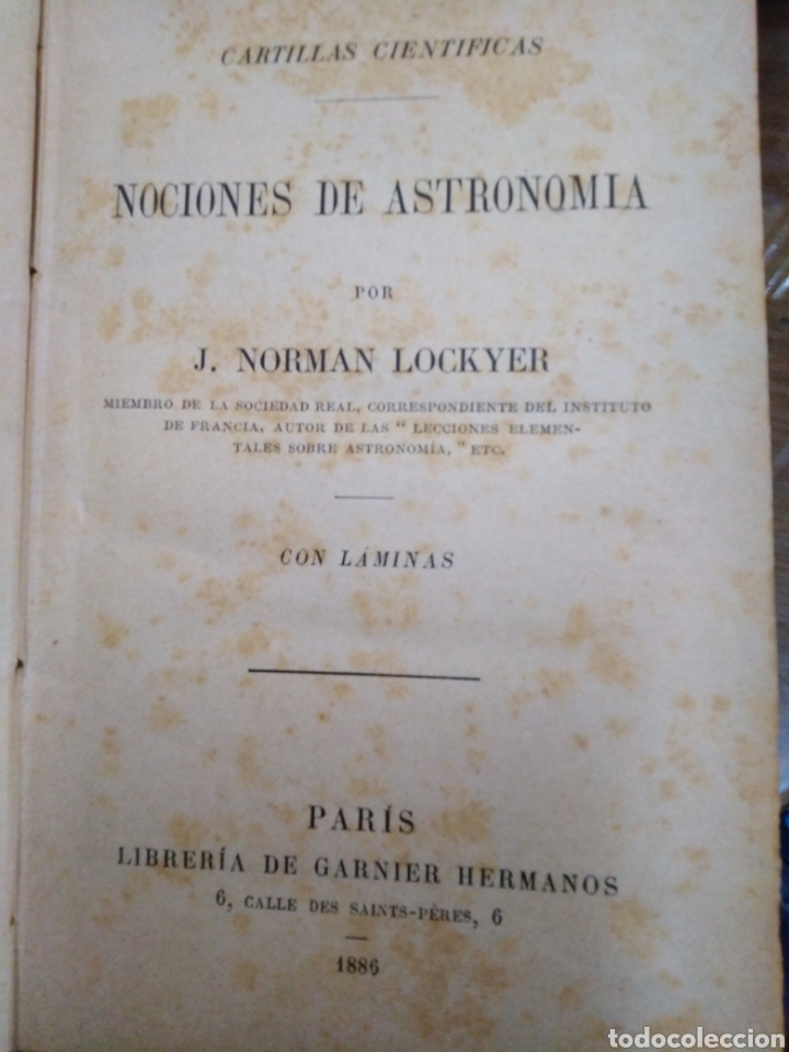 Libros: NOCIONES DE ASTRONOMIA - LOCKYER, J. N. - Foto 4