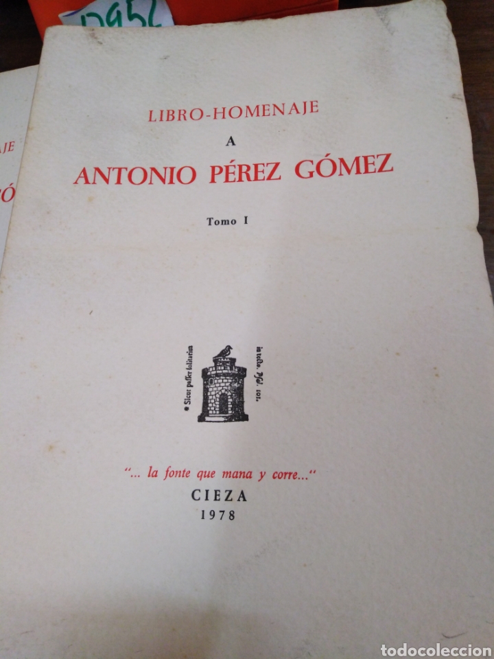 Libros: LIBRO HOMENAJE A ANTONIO PEREZ GOMEZ(1902-1976) - V. A. A. A. - Foto 2