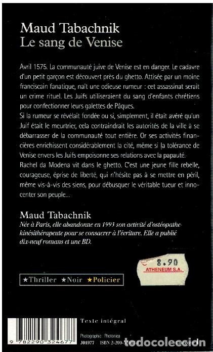 Libros: Le sang de Venise - Maud Tabachnik - Foto 2