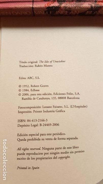 Libros: LAS ISLAS DE LA IMPRUDENCIA - ROBERT GRAVES - Foto 2