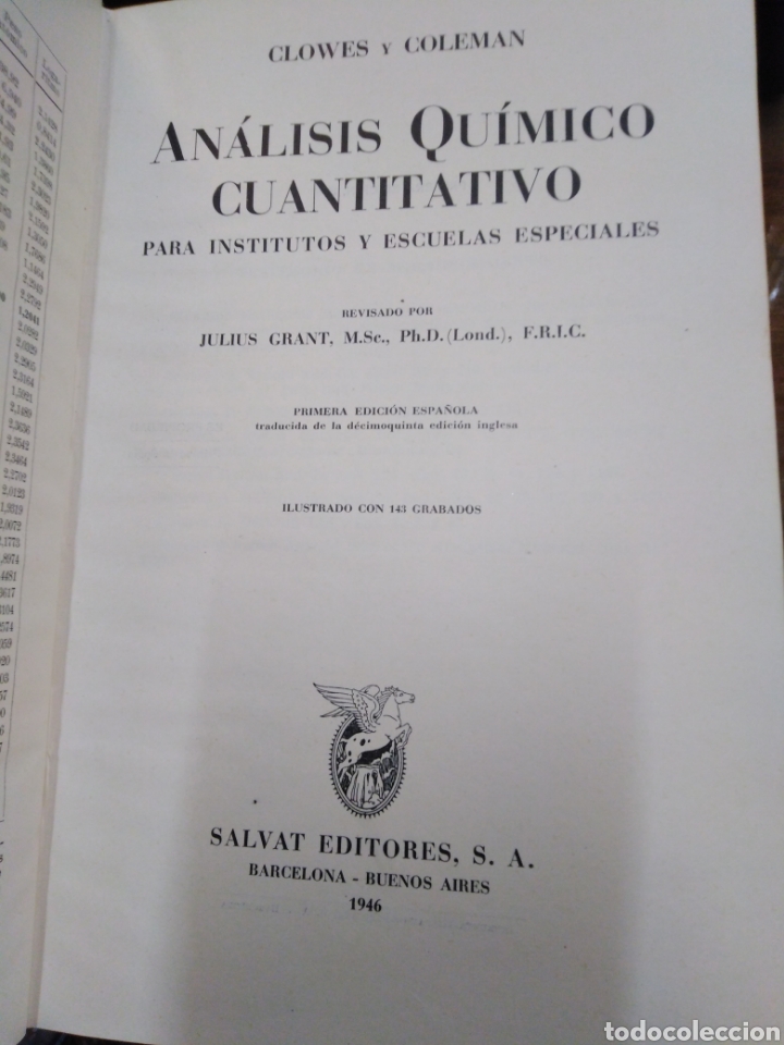 Libros: ANALISIS QUIMICO CUANTITATIVO - CLOWES y COLEMAN - Foto 2