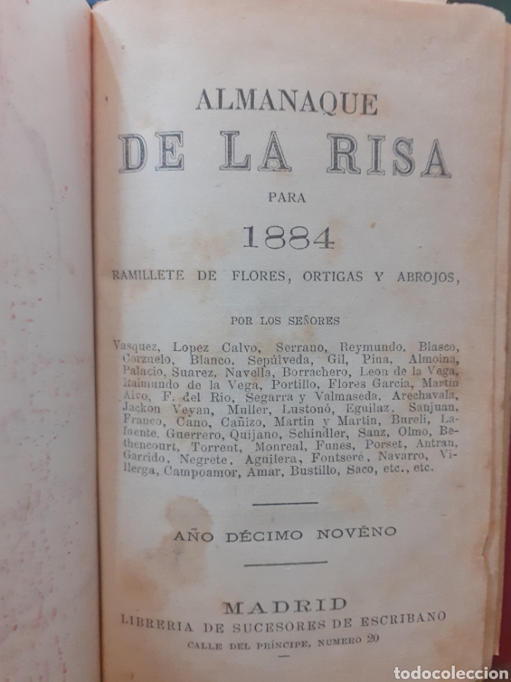Libros: ALMANAQUE DE LA RISA PARA 1884. Ramillete de flores, ortigas y abrojos - V. V. A. A. - Foto 1